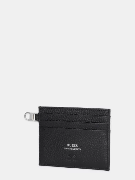 Guess etui na karty skórzane MONACO czarny