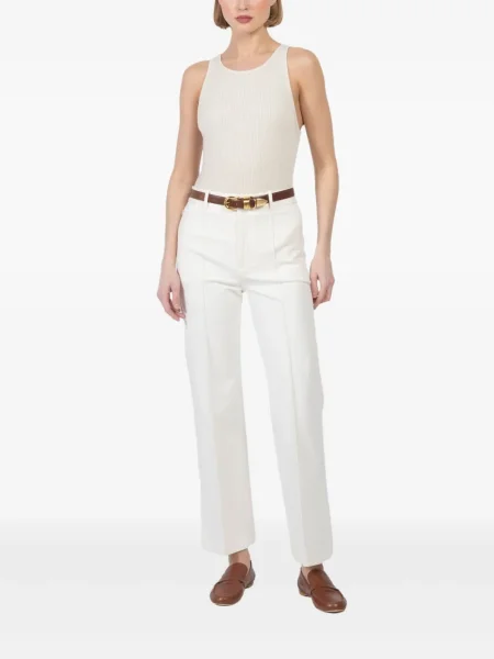 Cropp pantaloni Frame alb