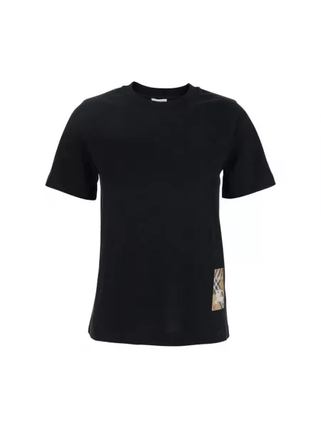 Koszulka Burberry w kratkę czarna