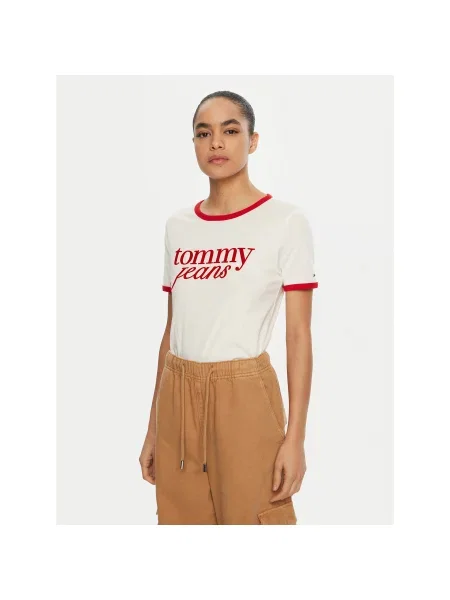 Tommy Jeans Majica Relaxed Fit bela