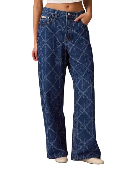 Дънки Calvin Klein Jeans синьо