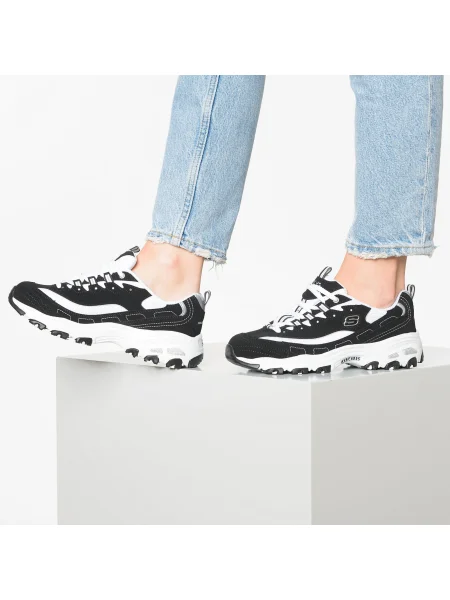 SKECHERS Nízke tenisky Biggest Fan / čierna / modrá biela