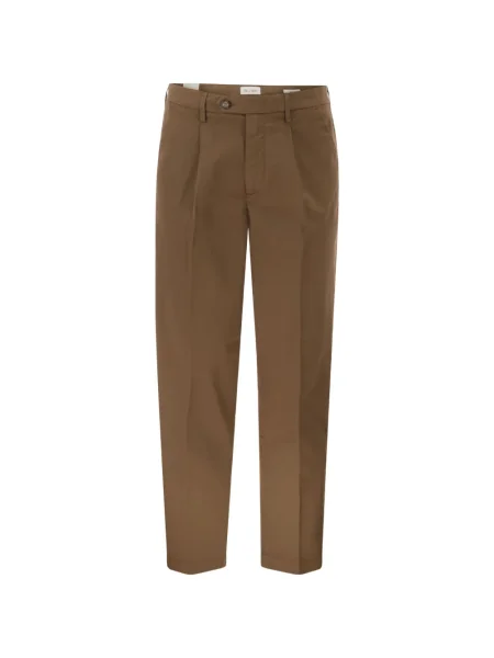 Pantaloni Re-hash plisate maro