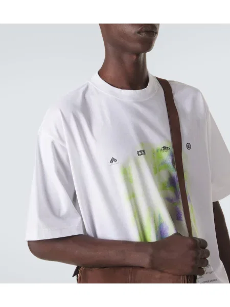 Tricou Balenciaga cu imagine din jerseu alb