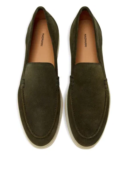Pantofi loafer Magnanni din piele de căprioară verde