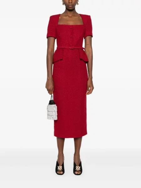 Buklė midi suknelė Roland Mouret raudona