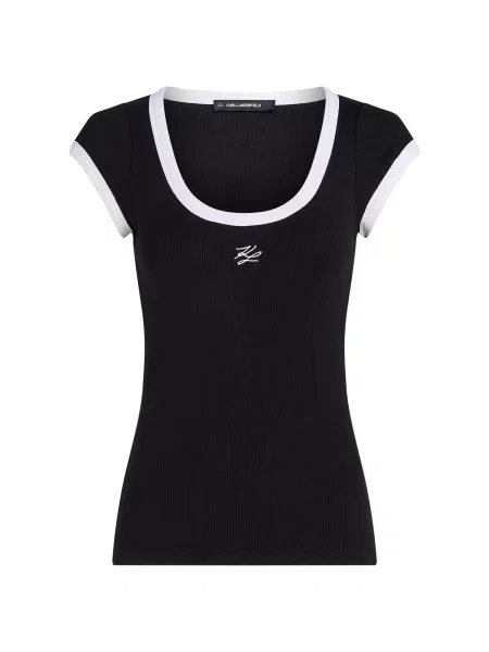 Karl Lagerfeld Tricou / alb negru