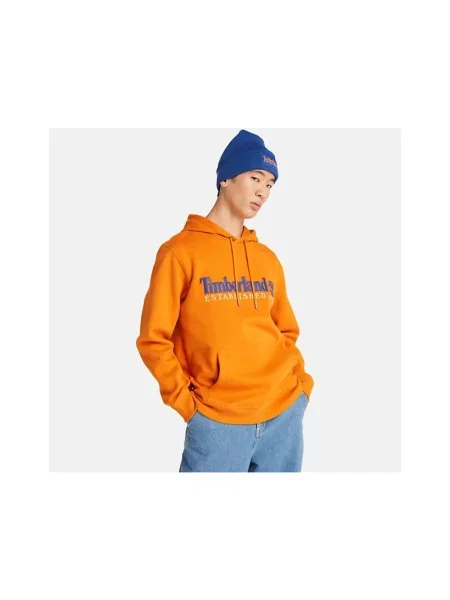 Bluza z kapturem Timberland z kapturem żółta