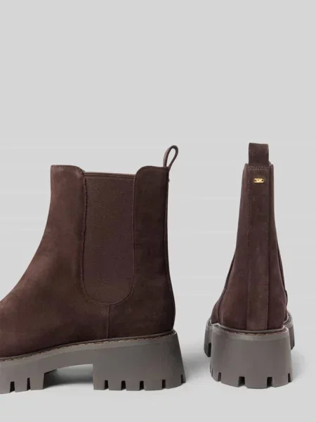 MICHAEL Michael Kors sztyblety zamszowe Asher Flat Bootie brązowe