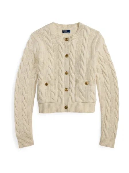 Polo Ralph Lauren Cardigan Écru Regular Fit