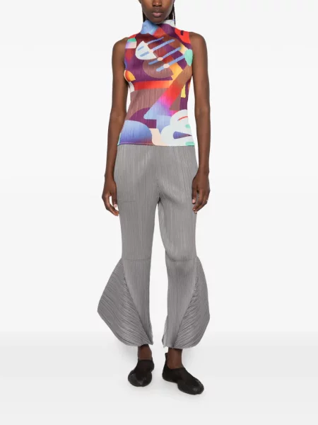 Μπλούζα Pleats Please Issey Miyake με σχέδιο με αφηρημένο print μπλε