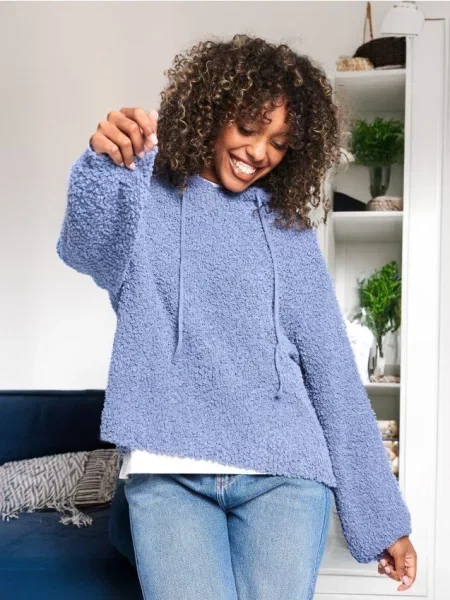 Джемпер із каптуром light blue синій