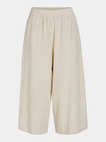 Vila Pantaloni culotte Prisilla Straight Fit bej