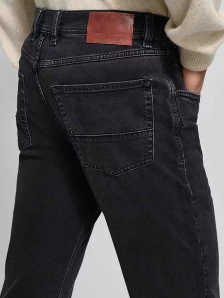Jeansy o kroju regular fit z wpuszczanymi Bugatti