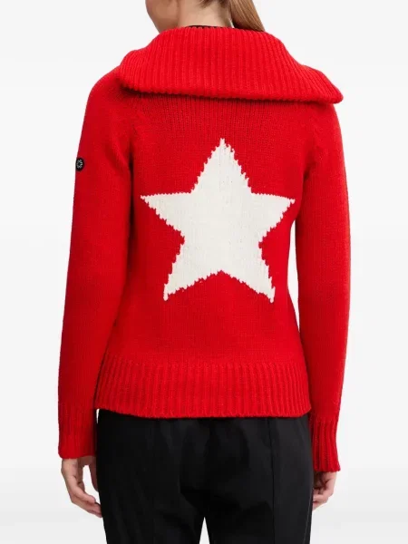 Szeroki kołnierzykowy kardigan Newland czerwony