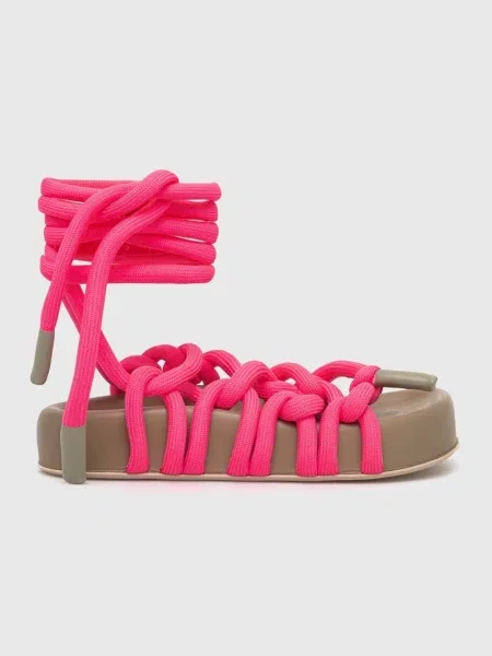 Сандали AGL Jane Laces с платформа розово
