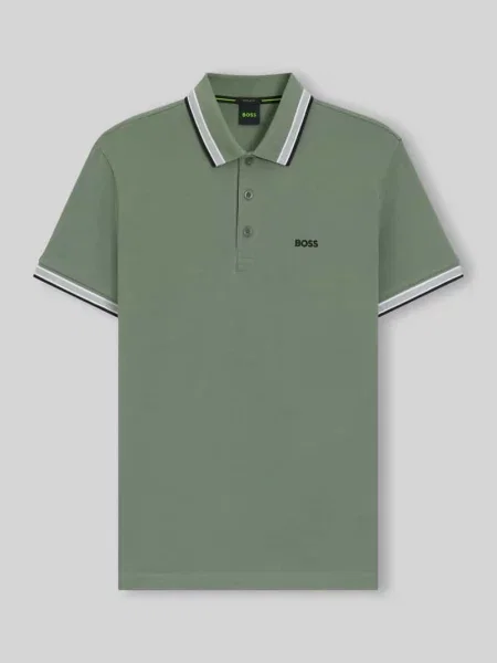 Koszulka polo o kroju regular fit z czystej bawełny model „PADDY” Boss Green oliwkowa