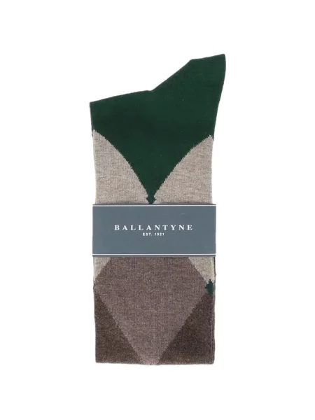 Șosete Ballantyne cu model argyle verde