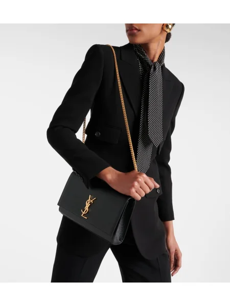 Bőr bőr táska Saint Laurent fekete