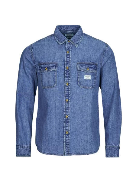 Srajca Guess z dolgimi rokavi modra