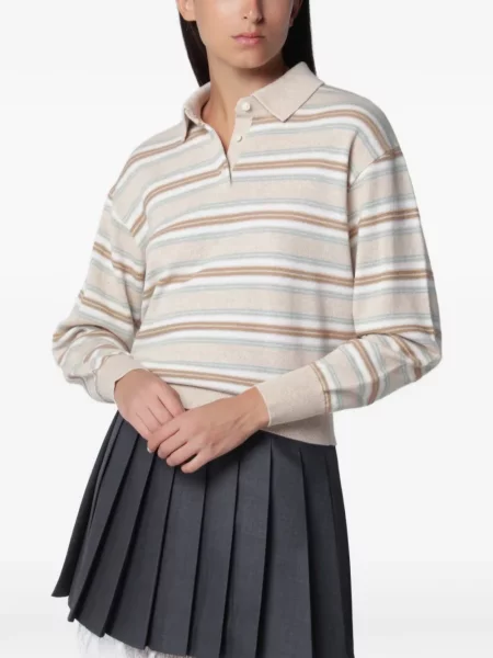 Tricou polo Guest In Residence din cașmir cu dungi