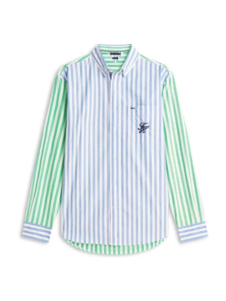 TOMMY HILFIGER Srajca svetlo modra / limeta bela