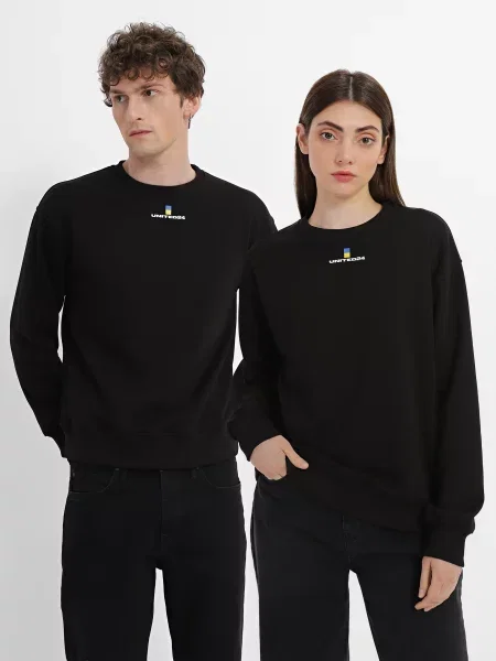 Жіночий Світшот INTERTOP бавовна/еластан чорний