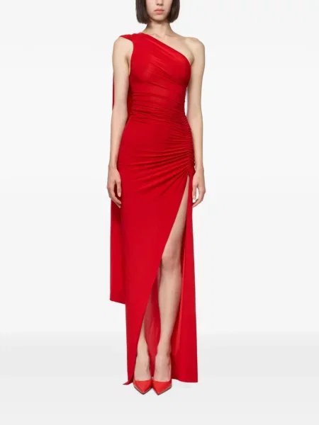 Rochie maxi Atu Body Couture cu volane cu un umăr gol roșu