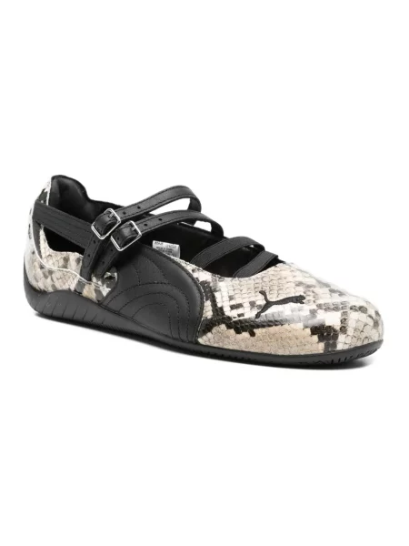 Puma baleriny skórzane Speedcat Ballet Snake beżowe