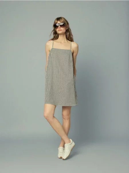 Reserved Rochie mini în carouri negru