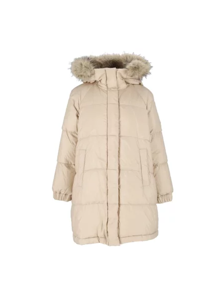 Długa kurtka puchowa Weekend Max Mara beżowa