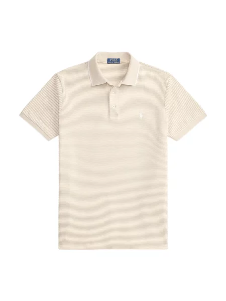 Pasek Ralph Lauren w paski z siateczki beżowy