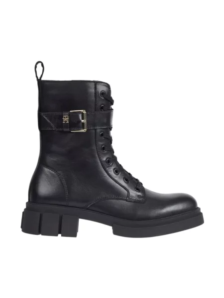 Botki Tommy Hilfiger skórzane czarne