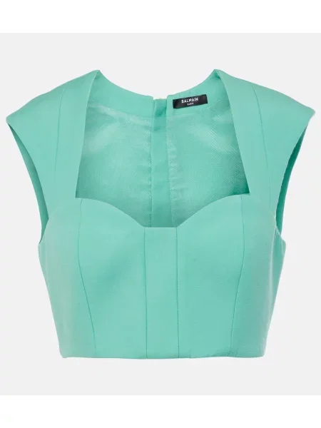 Cropp top Balmain de lână albastru