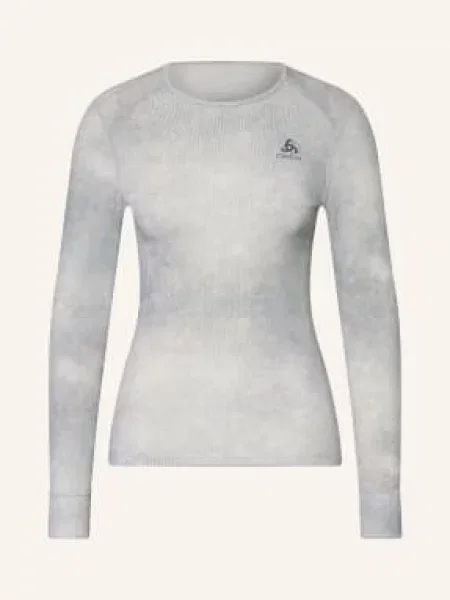 Termo tričko s dlouhým rukávem ODLO Active Warm X Pow Bl Top Crew Neck silver grey šedé