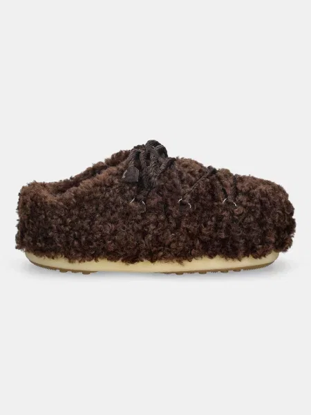 Kapcie Moon Boot skórzane brązowe