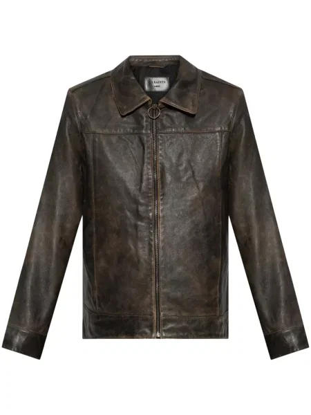 Geanta de piele Allsaints maro