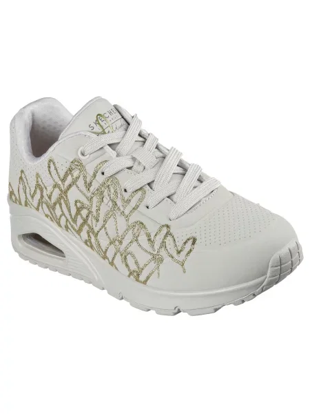Buty SKECHERS UNO GOLDEN HEART biały