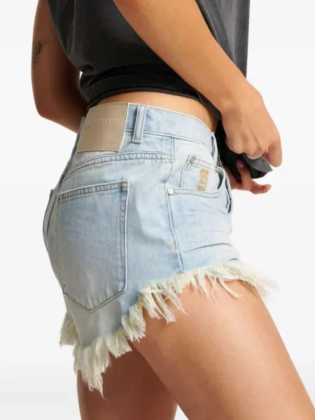 Pantaloni scurți din denim One Teaspoon albastru