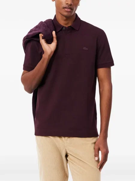 Tricou polo Lacoste cu autograf roșu