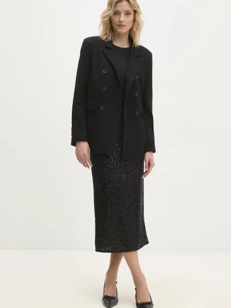 Піджак Answear Lab двобортний однотонна чорний