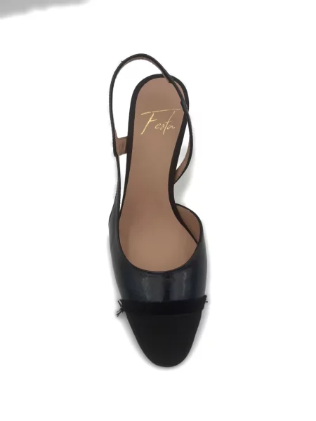 Lodičky Roberto Festa s třásněmi s otevřenou patou černé