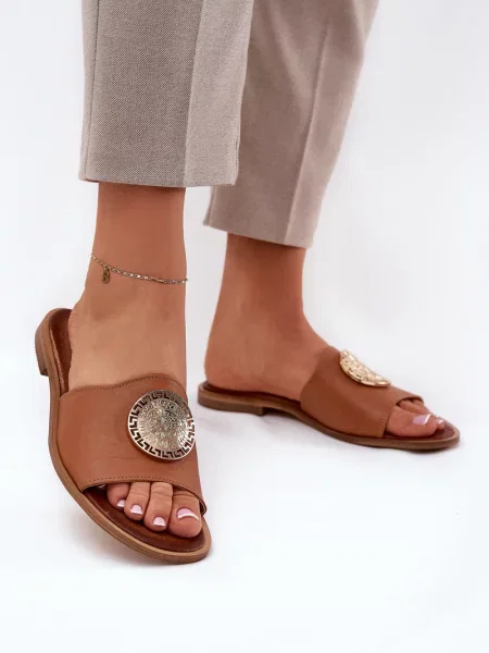 Кожени сандали Zazoo с плосък ток