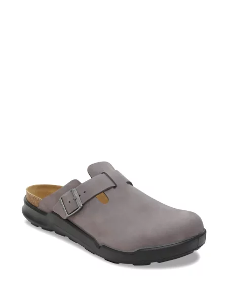 Papuci tip mules Birkenstock din piele gri