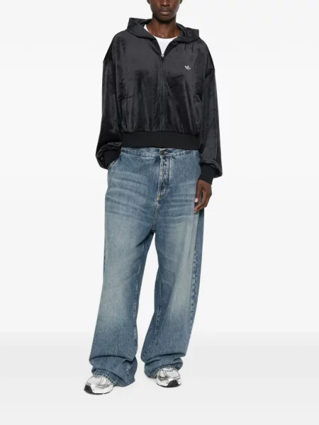 Geacă Adidas cu broderie din velur roz