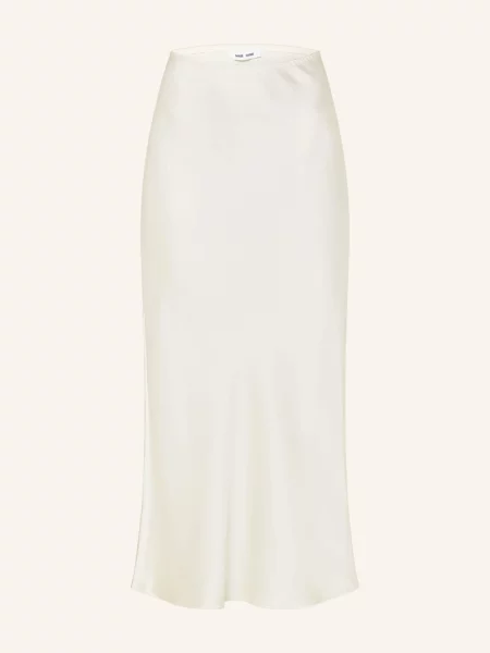 Samsøe Samsøe Spódnica Satynowa Saagneta weiss biała