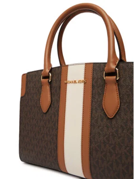 MICHAEL Michael Kors Ručna torbica svijetlobež višnja / tamno smeđa