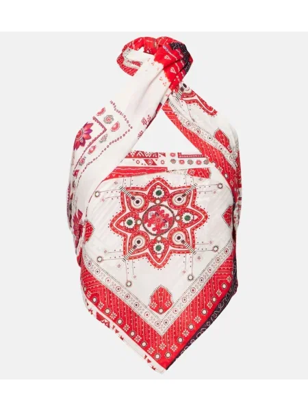 Top Marant Etoile cu imagine cu gât halter roșu