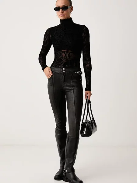 Guess pantaloni pentru femei ceruți SOFIA negru