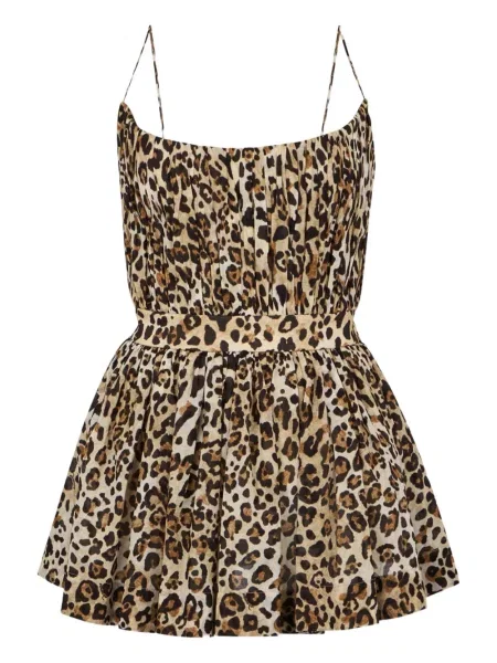 Rochie mini Dsquared2 cu imagine cu model leopard de costum maro